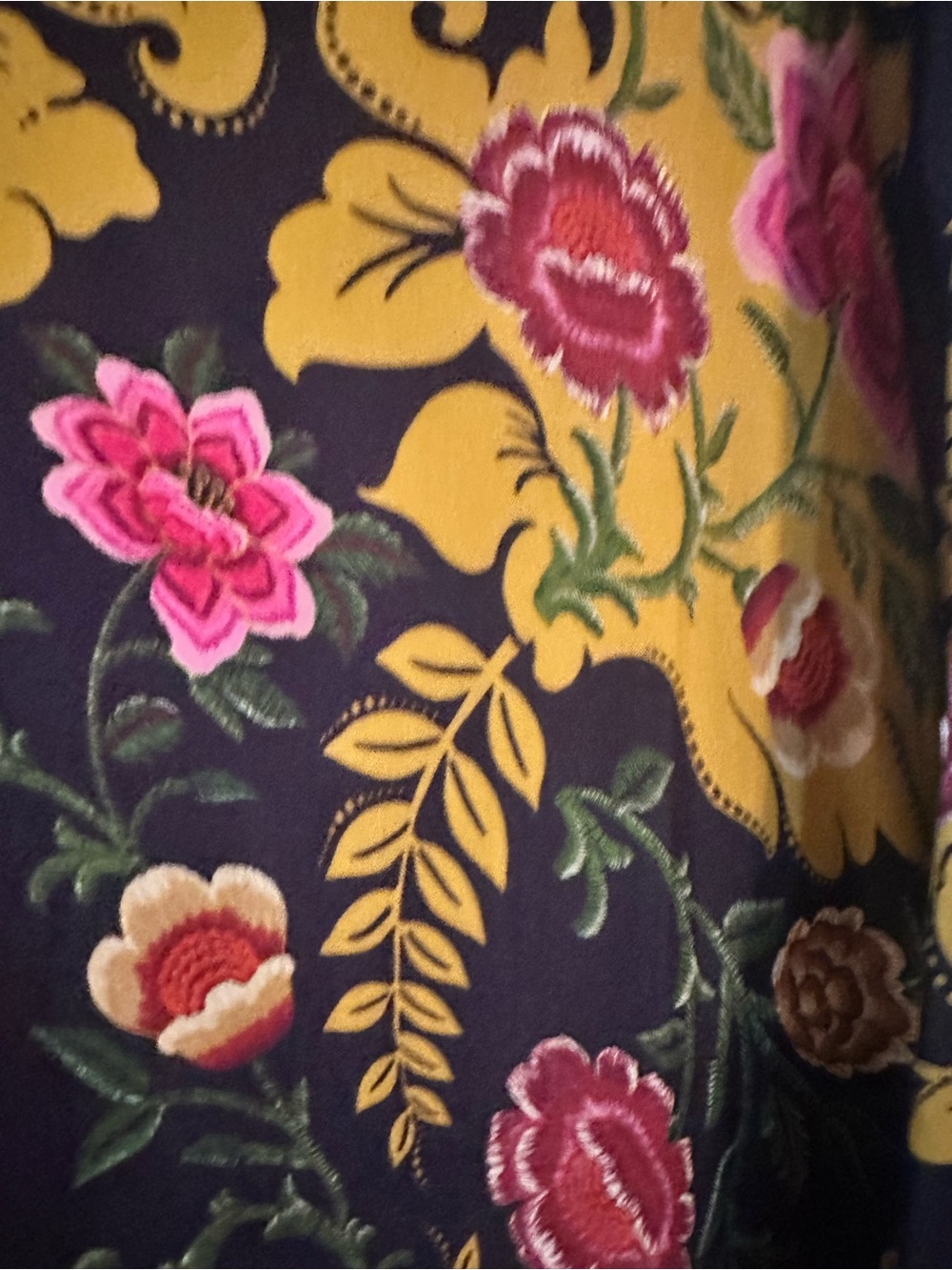 FARM Rio Black Maxi Dress with Mustard and Pink Floral Print - Picture 4 of 5